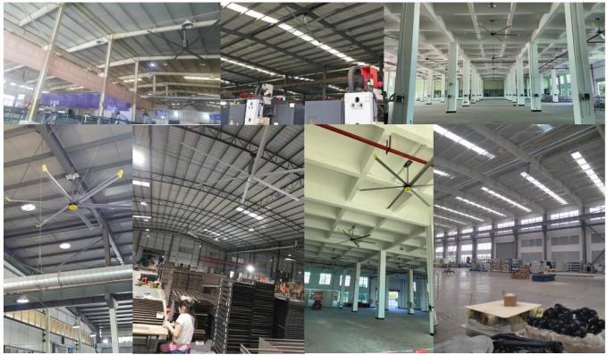 Industrial Ceiling Fans with Gearbox Motor or Pmsm Motor Configured Hvls Fan as Air Blower for Warehouse Ventilation and Cooling