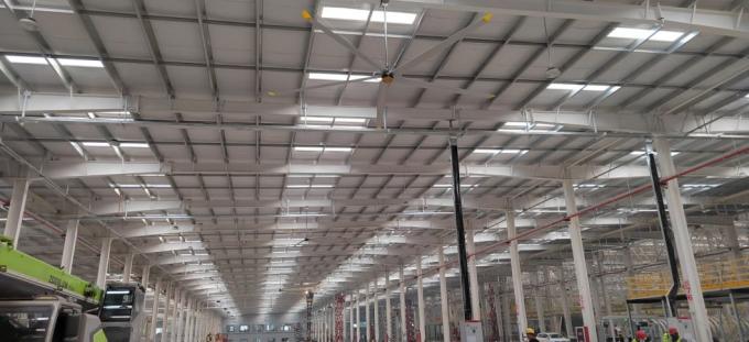 5 Blade Pmsm Motor Hvls Industrial Ceiling Fan Used in New Energy Automobile Byd Factory