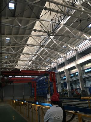 Diameter 2.4m-7.3m Al Mg Blade Industrial Ceiling Fan For Indoor Court Sports Space