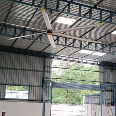 Good price 5.0m 16FT Permanent Magnet Synchronous Motor Giant Warehouse Ceiling Fan Sliver Grey ODM Customized Support online
