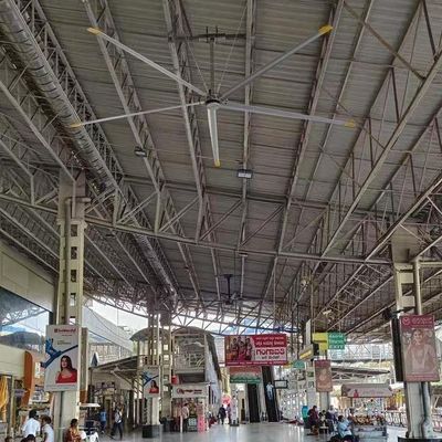Good price 5.0m 16FT Electric AC Powered HVLS Industrial Ceiling Fan Ventilator with PMSM Motor online